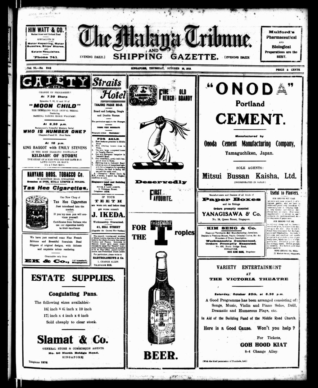 Miniature of Malaya Tribune 23 October 1919