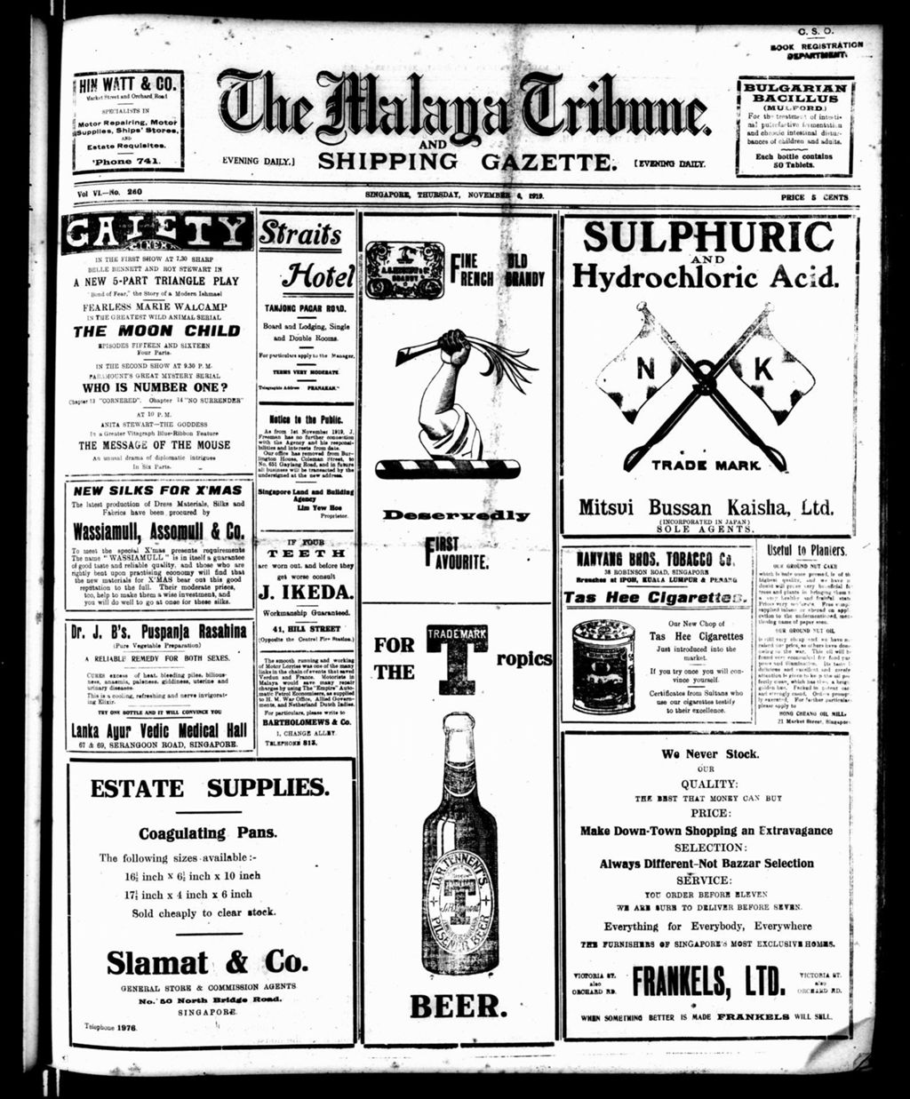 Miniature of Malaya Tribune 06 November 1919