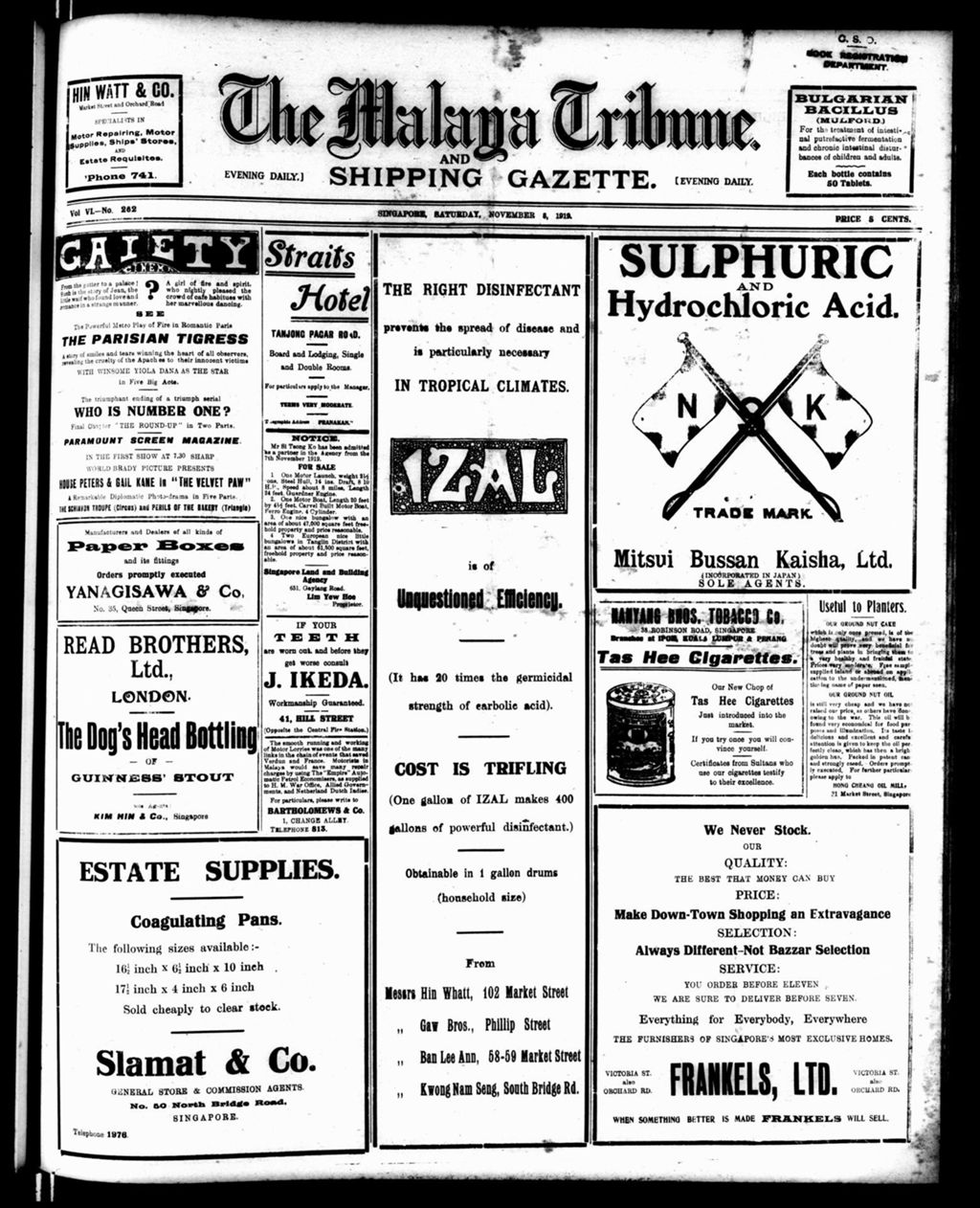 Miniature of Malaya Tribune 08 November 1919