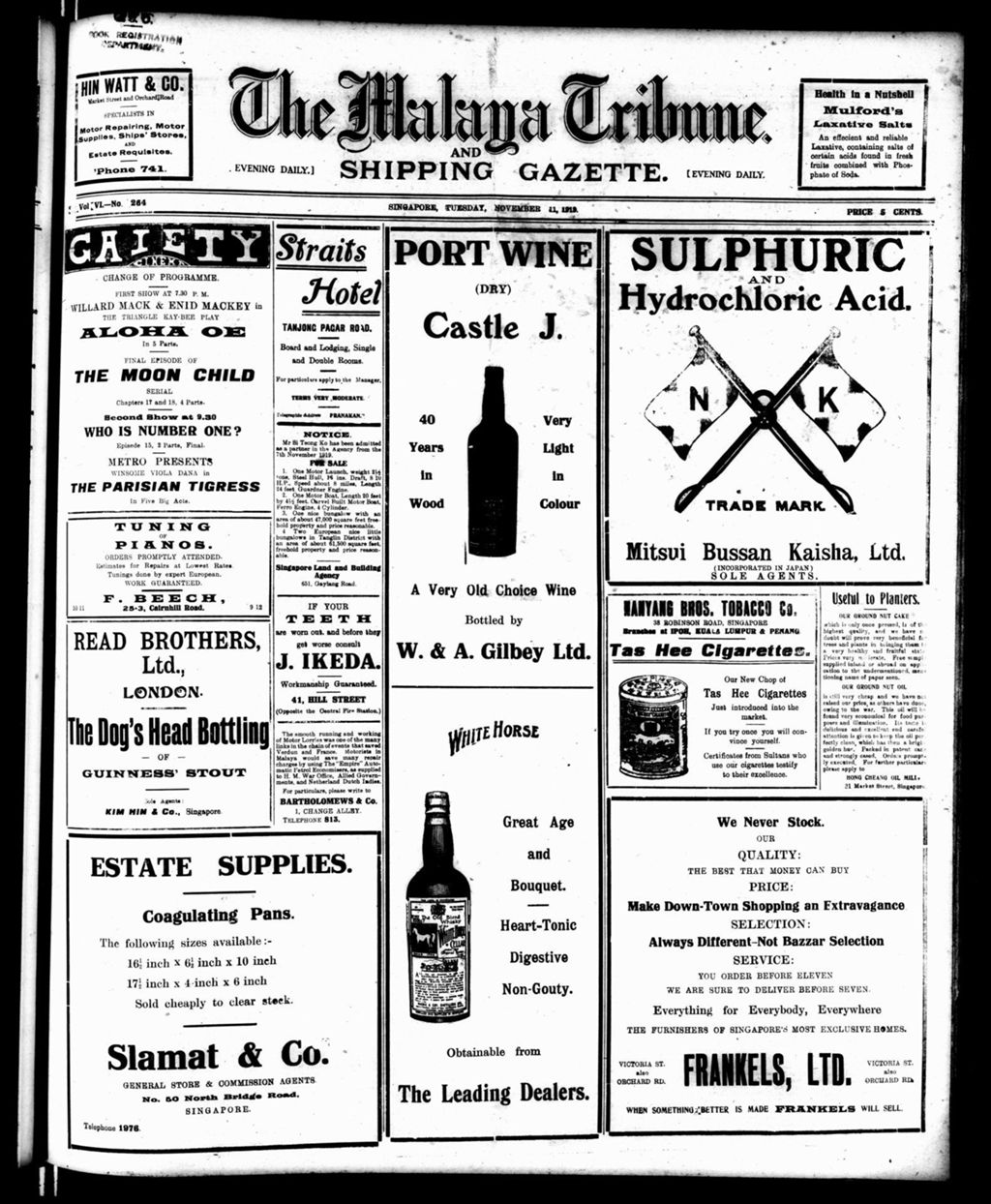 Miniature of Malaya Tribune 11 November 1919