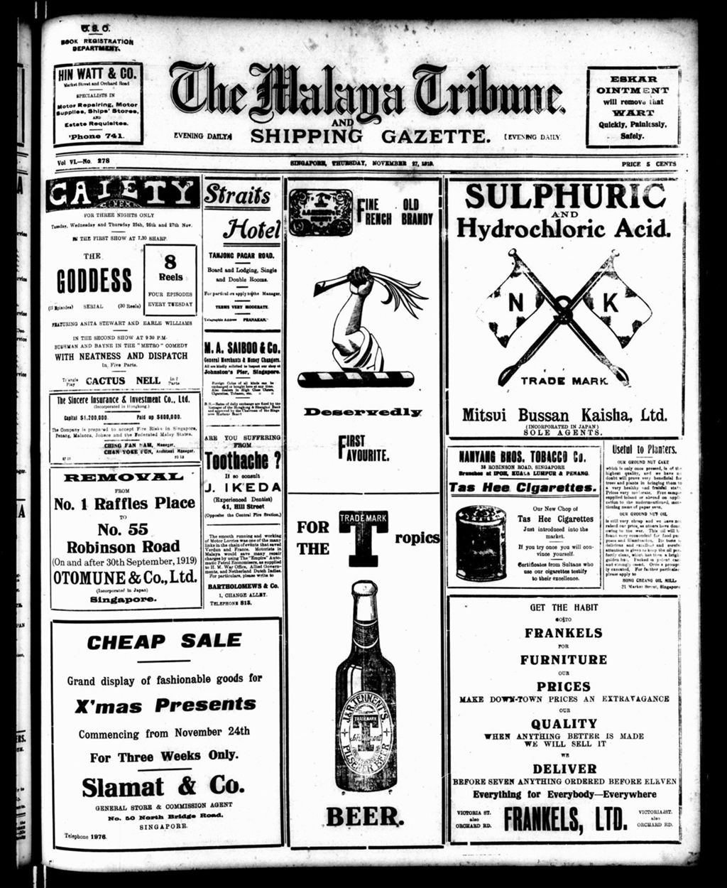 Miniature of Malaya Tribune 27 November 1919