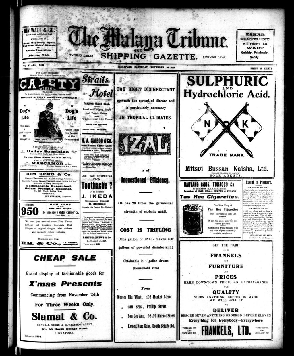 Miniature of Malaya Tribune 29 November 1919