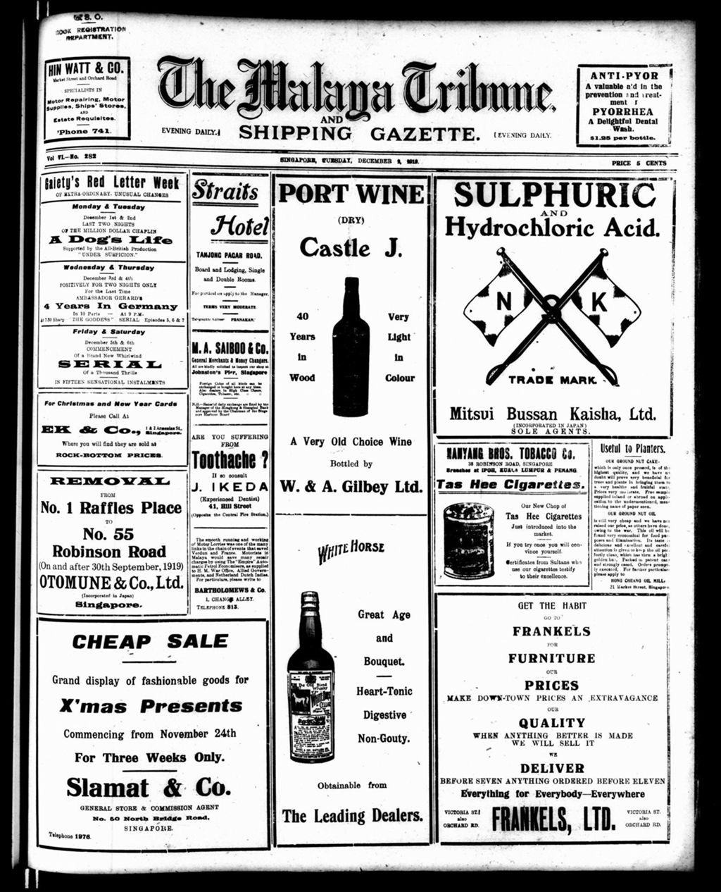 Miniature of Malaya Tribune 02 December 1919