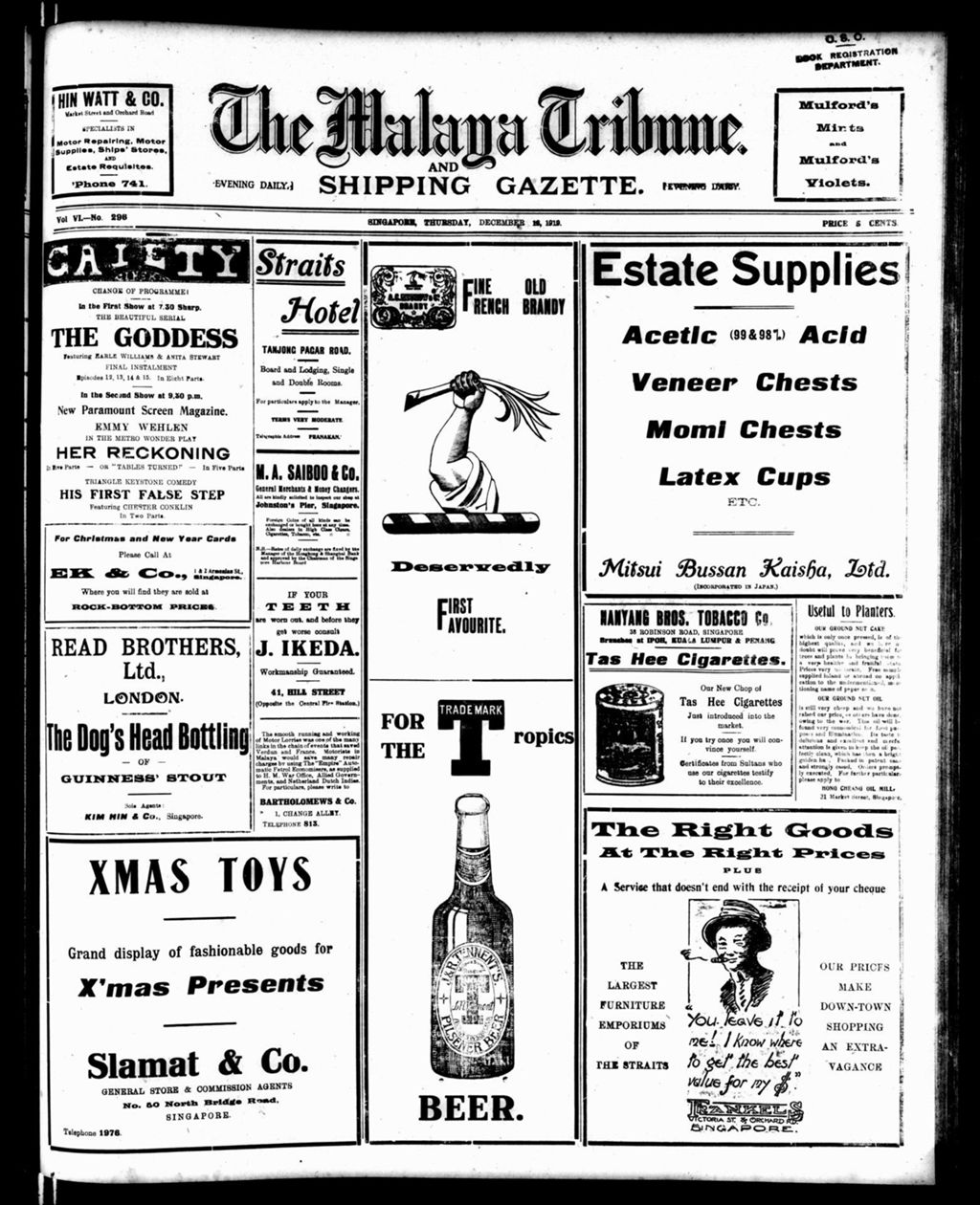 Miniature of Malaya Tribune 18 December 1919