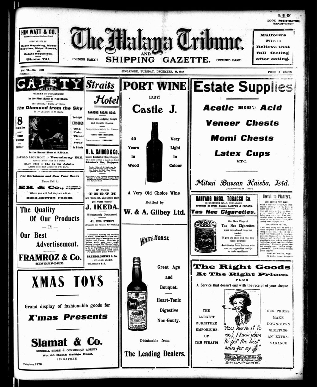 Miniature of Malaya Tribune 23 December 1919