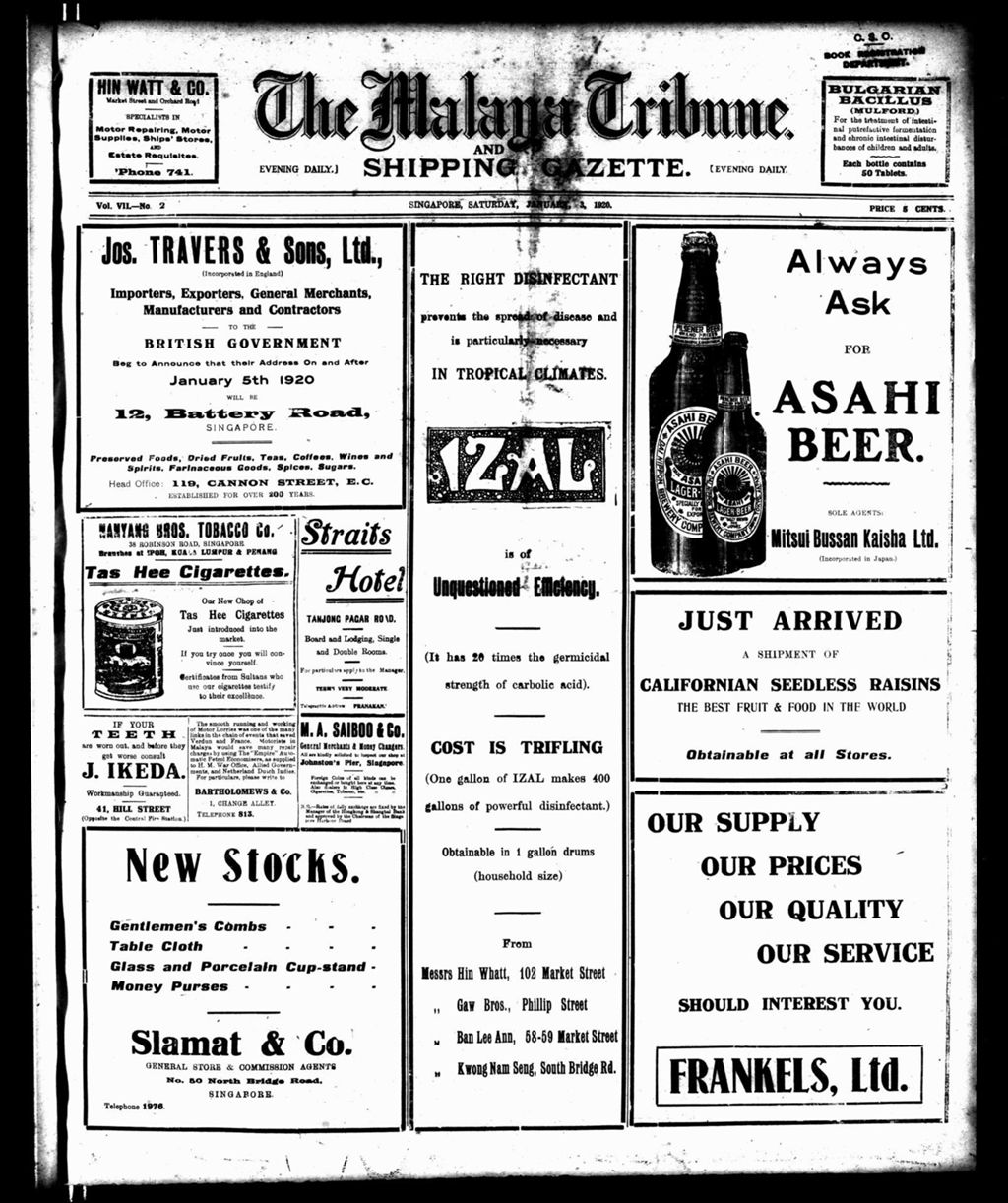 Miniature of Malaya Tribune 03 January 1920