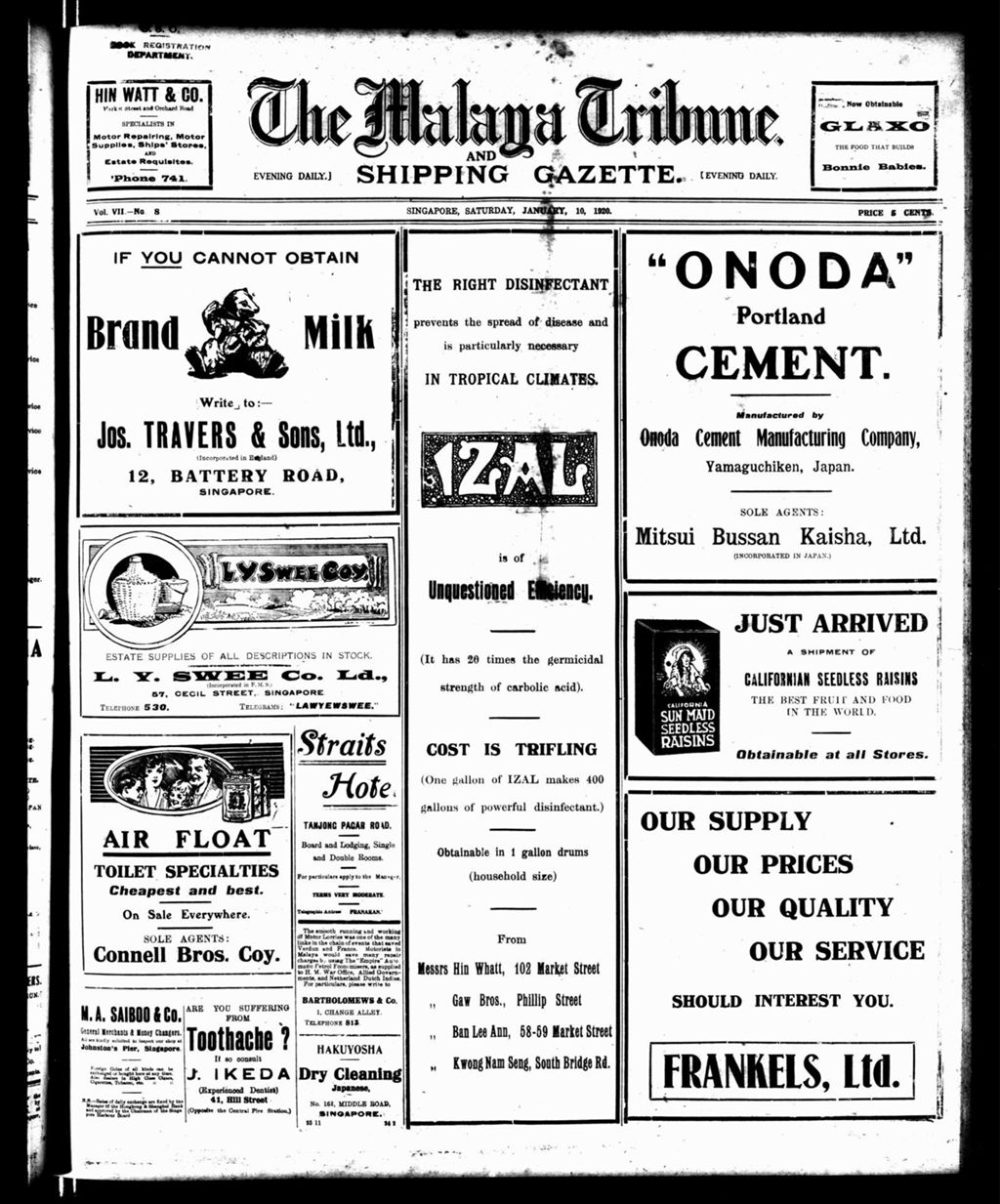 Miniature of Malaya Tribune 10 January 1920