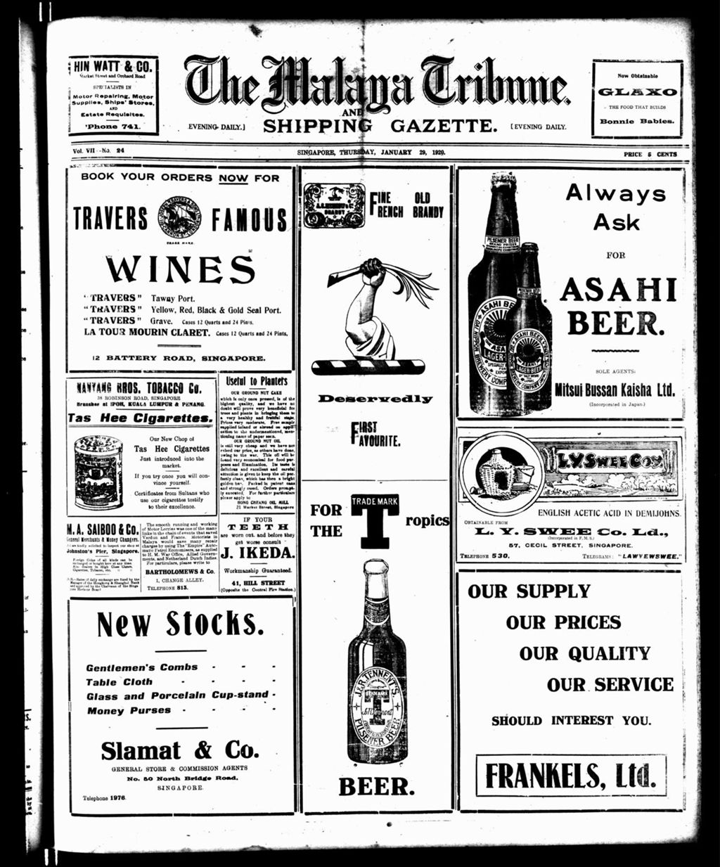 Miniature of Malaya Tribune 29 January 1920