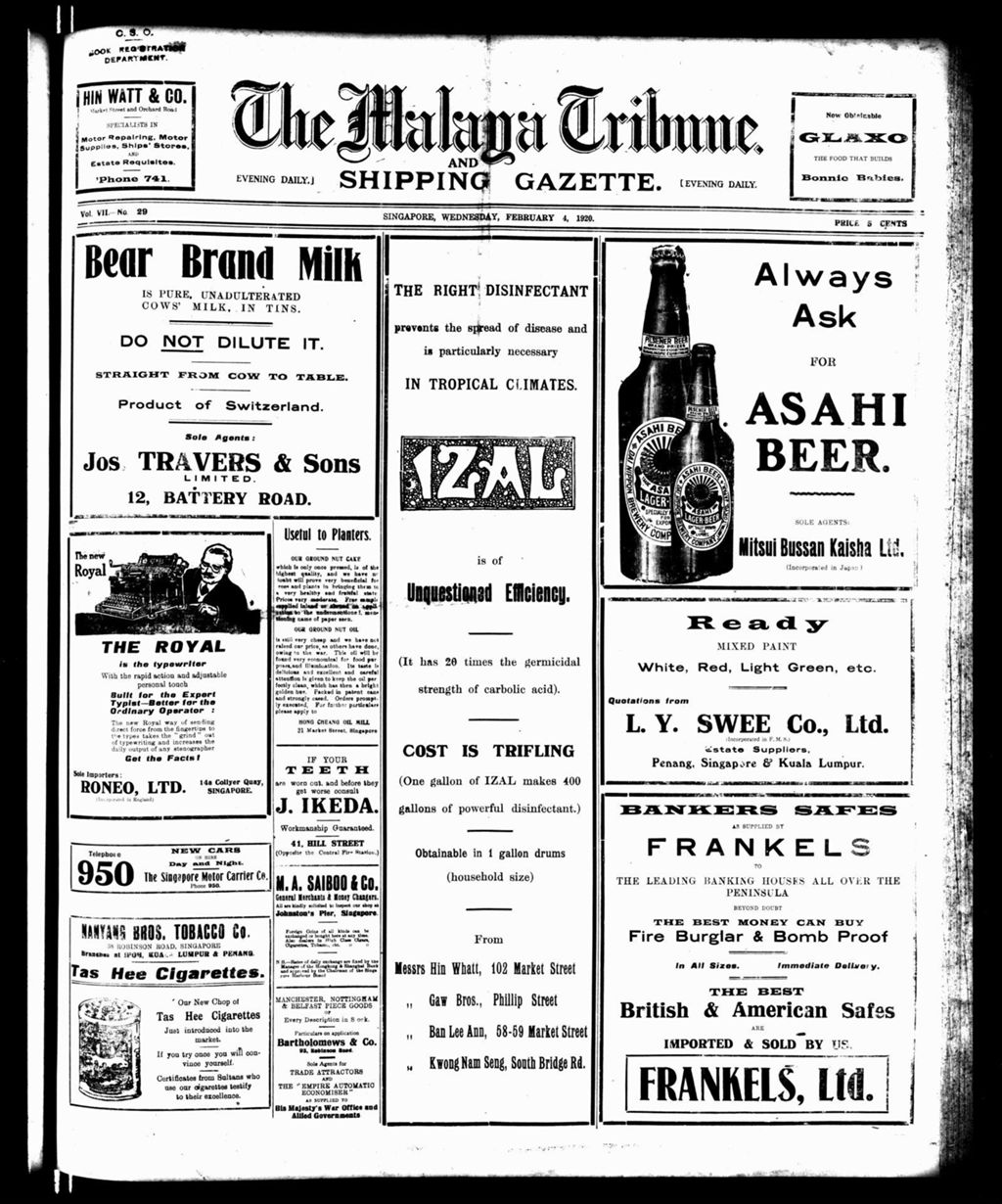 Miniature of Malaya Tribune 04 February 1920