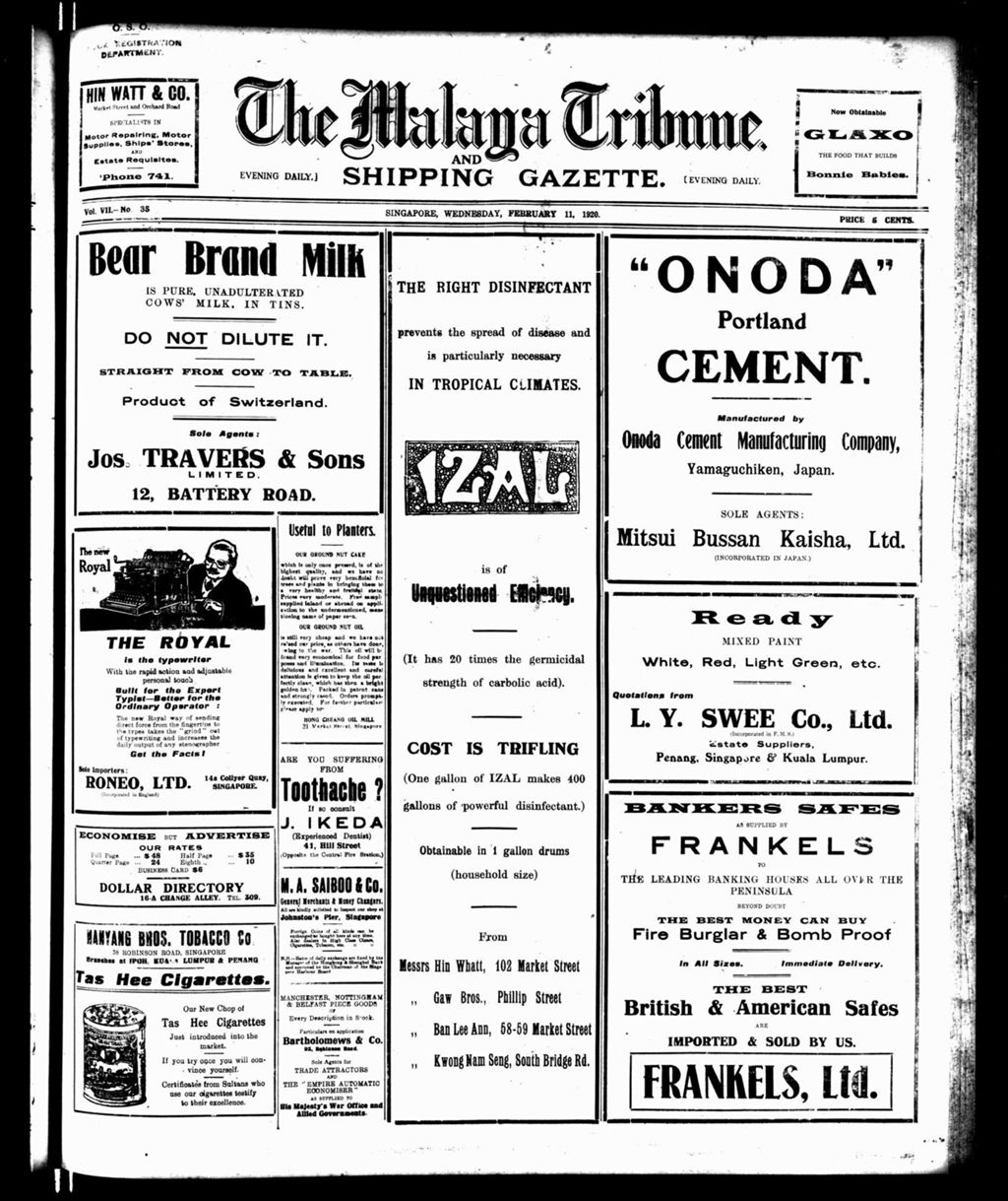 Miniature of Malaya Tribune 11 February 1920