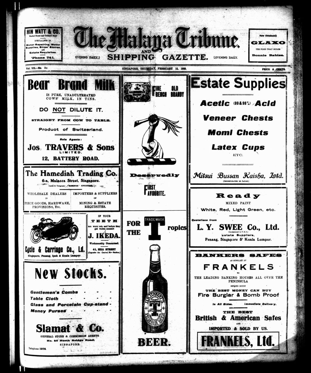 Miniature of Malaya Tribune 12 February 1920