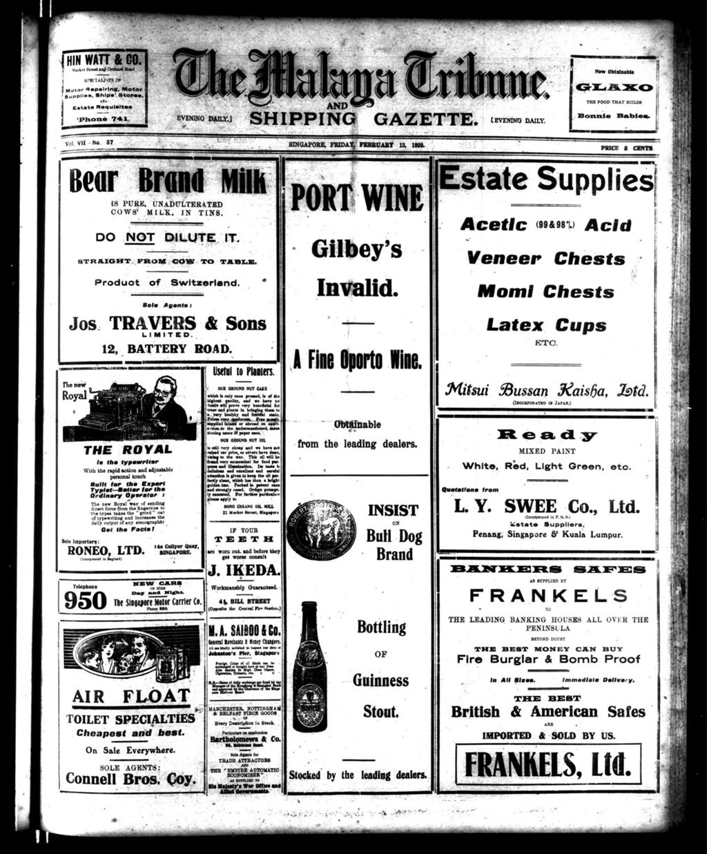 Miniature of Malaya Tribune 13 February 1920