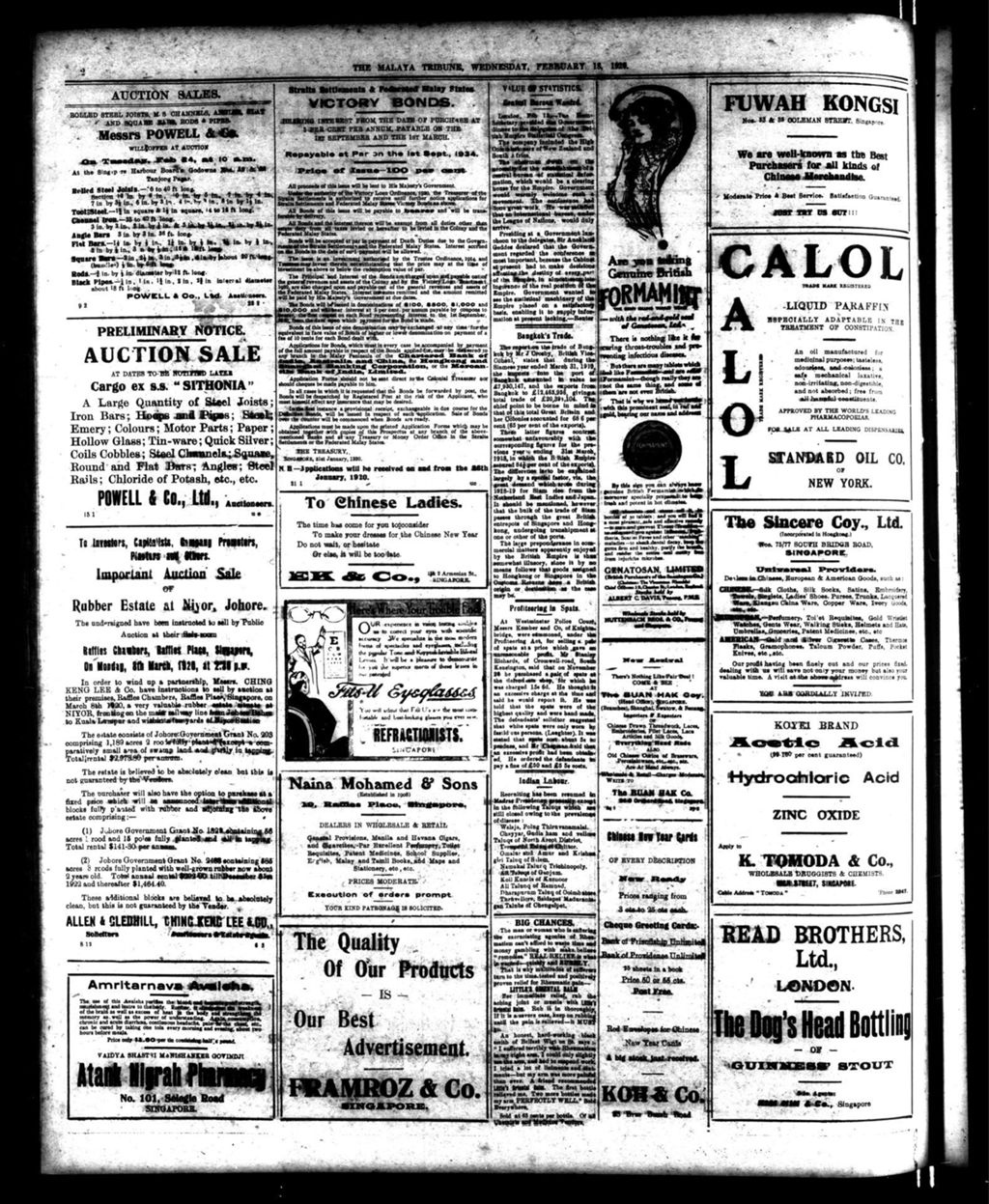 Miniature of Malaya Tribune 18 February 1920