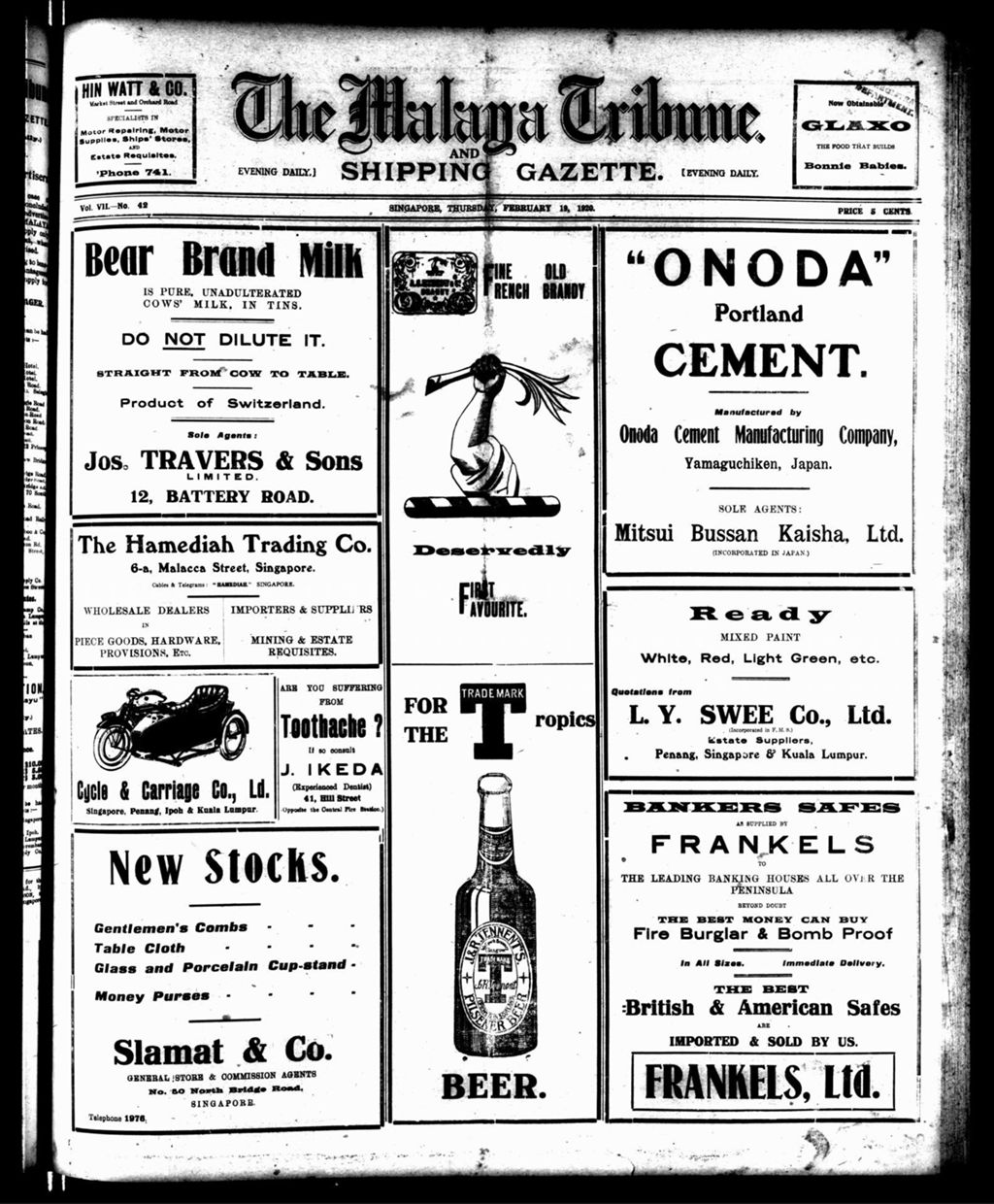 Miniature of Malaya Tribune 19 February 1920