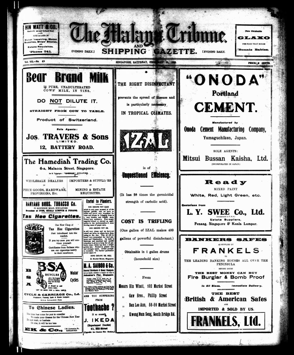 Miniature of Malaya Tribune 21 February 1920