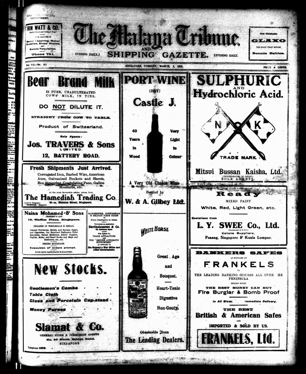 Miniature of Malaya Tribune 02 March 1920