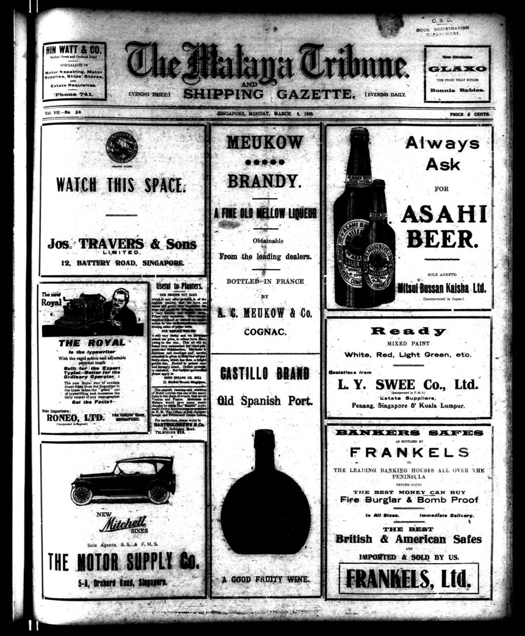 Miniature of Malaya Tribune 08 March 1920