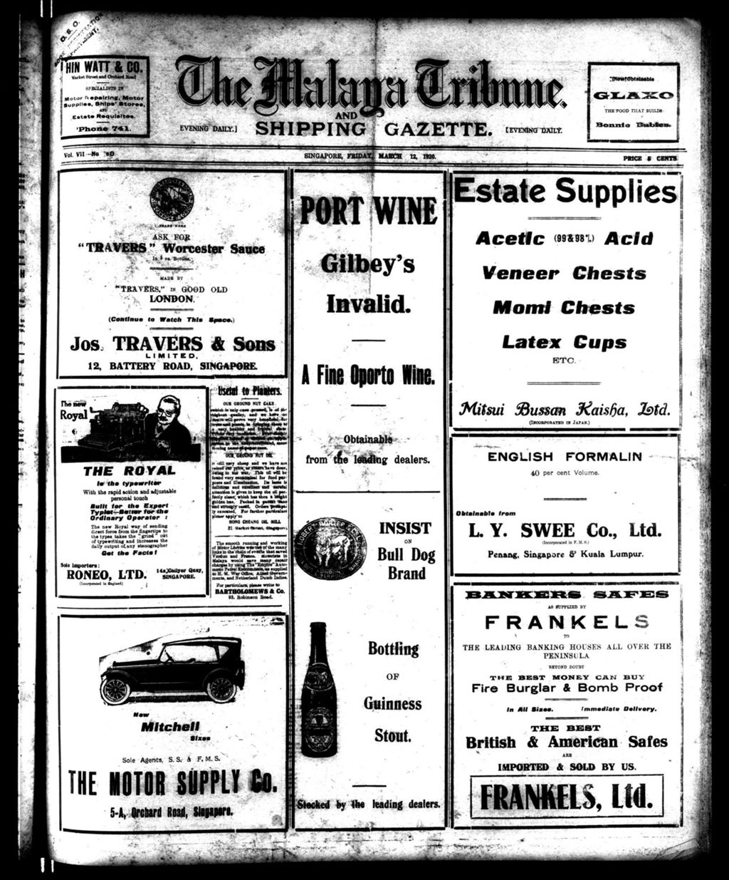 Miniature of Malaya Tribune 12 March 1920