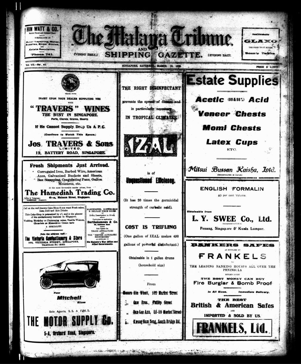 Miniature of Malaya Tribune 13 March 1920