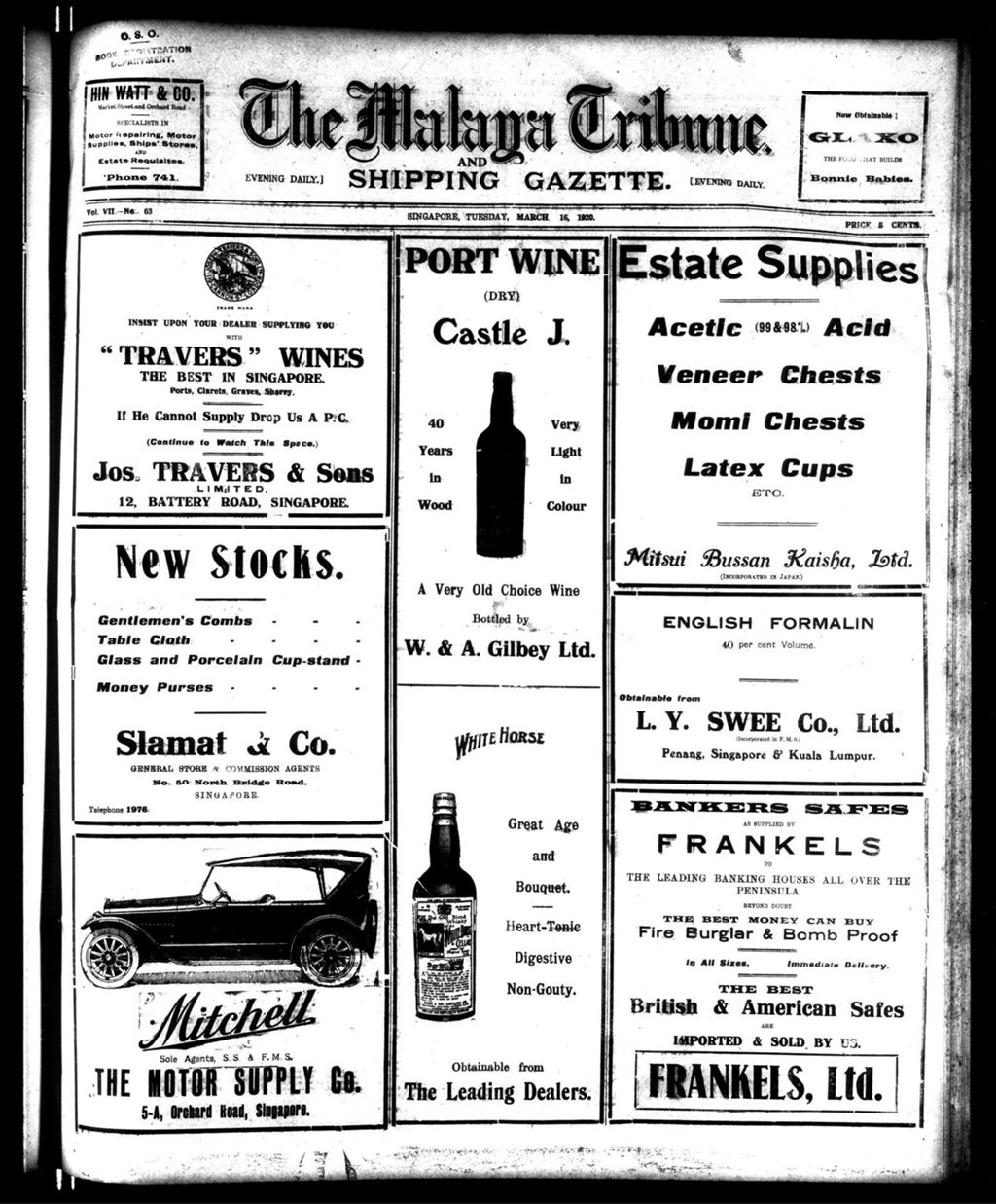 Miniature of Malaya Tribune 16 March 1920