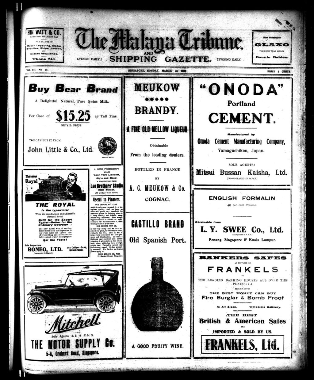 Miniature of Malaya Tribune 22 March 1920