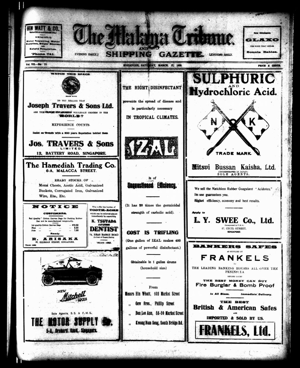 Miniature of Malaya Tribune 27 March 1920