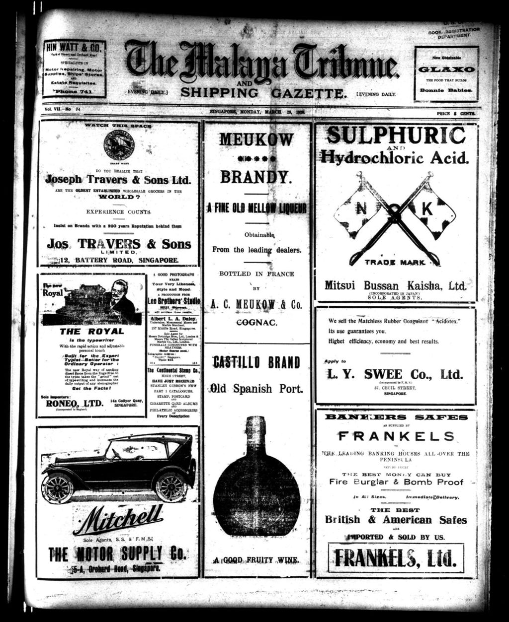 Miniature of Malaya Tribune 29 March 1920