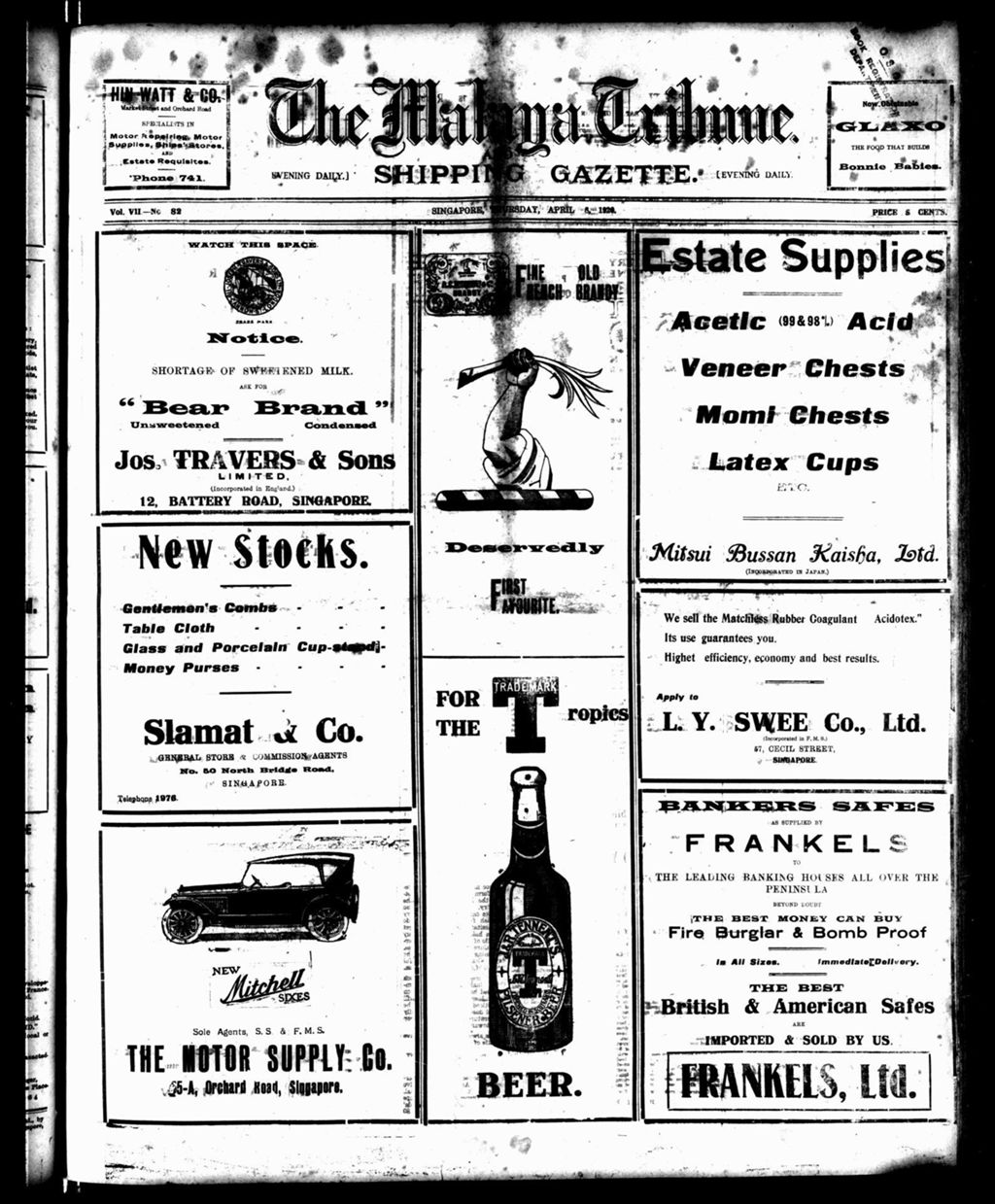 Miniature of Malaya Tribune 08 April 1920