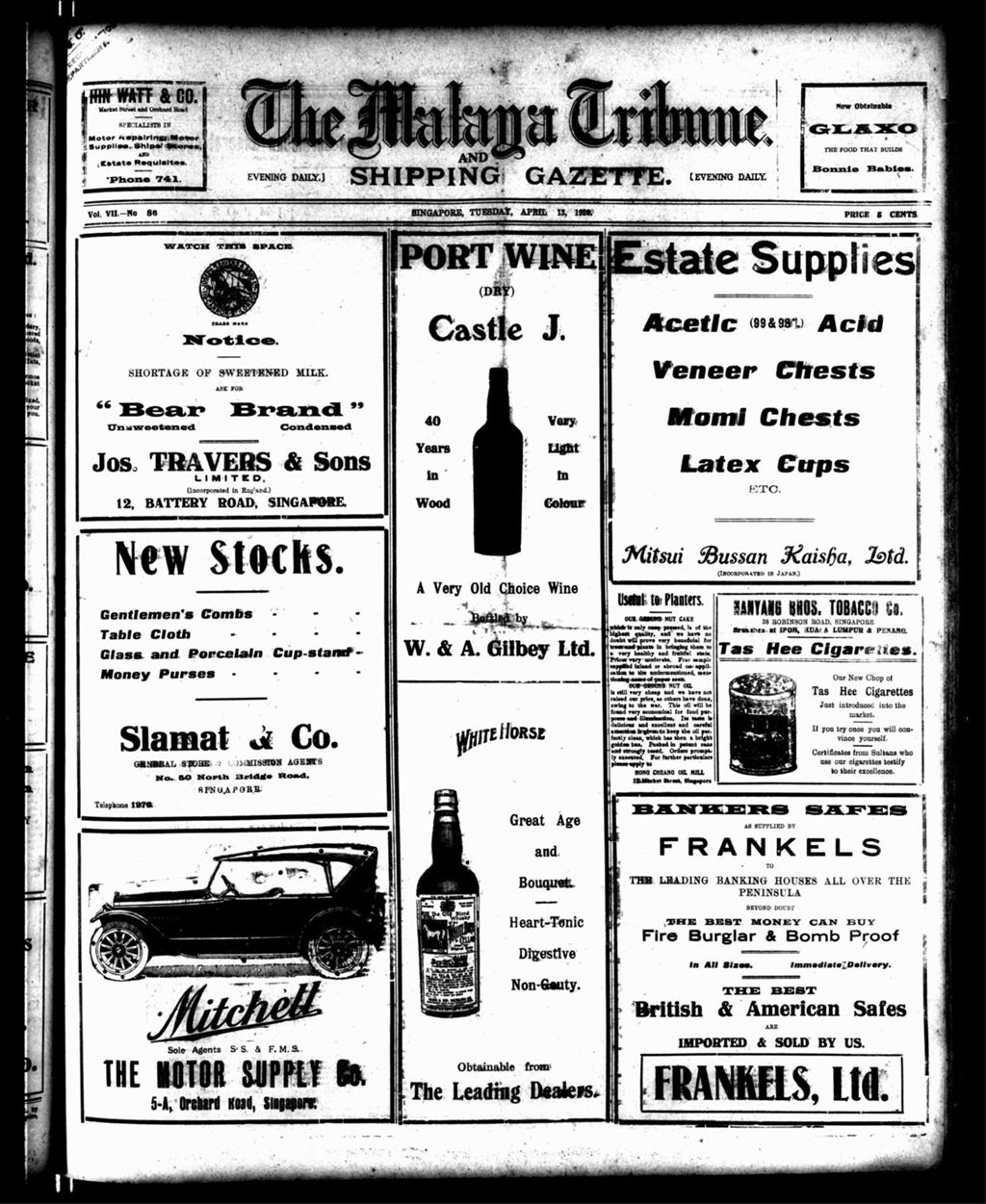 Miniature of Malaya Tribune 13 April 1920