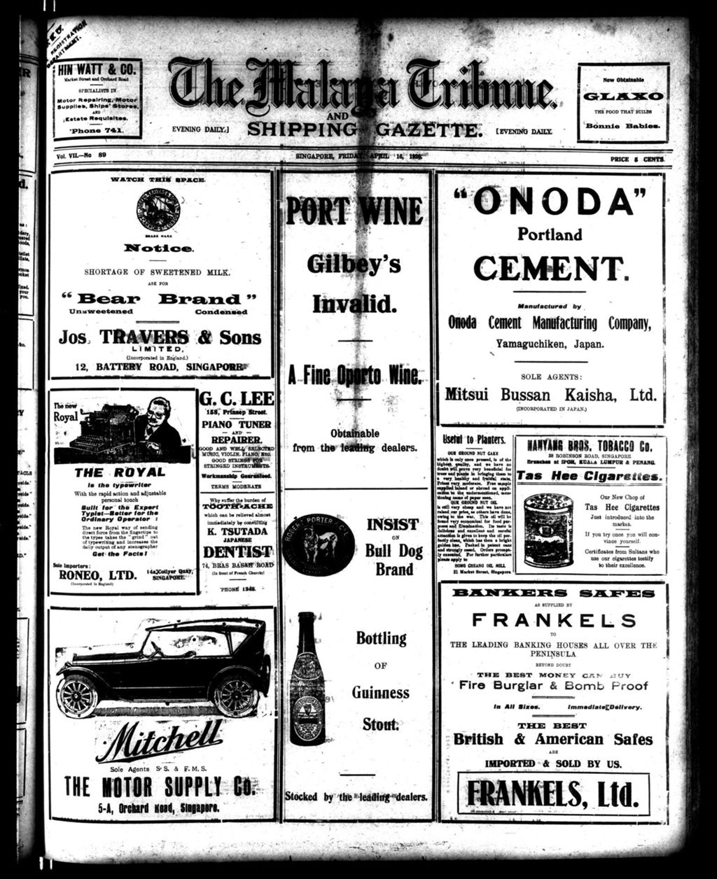 Miniature of Malaya Tribune 16 April 1920