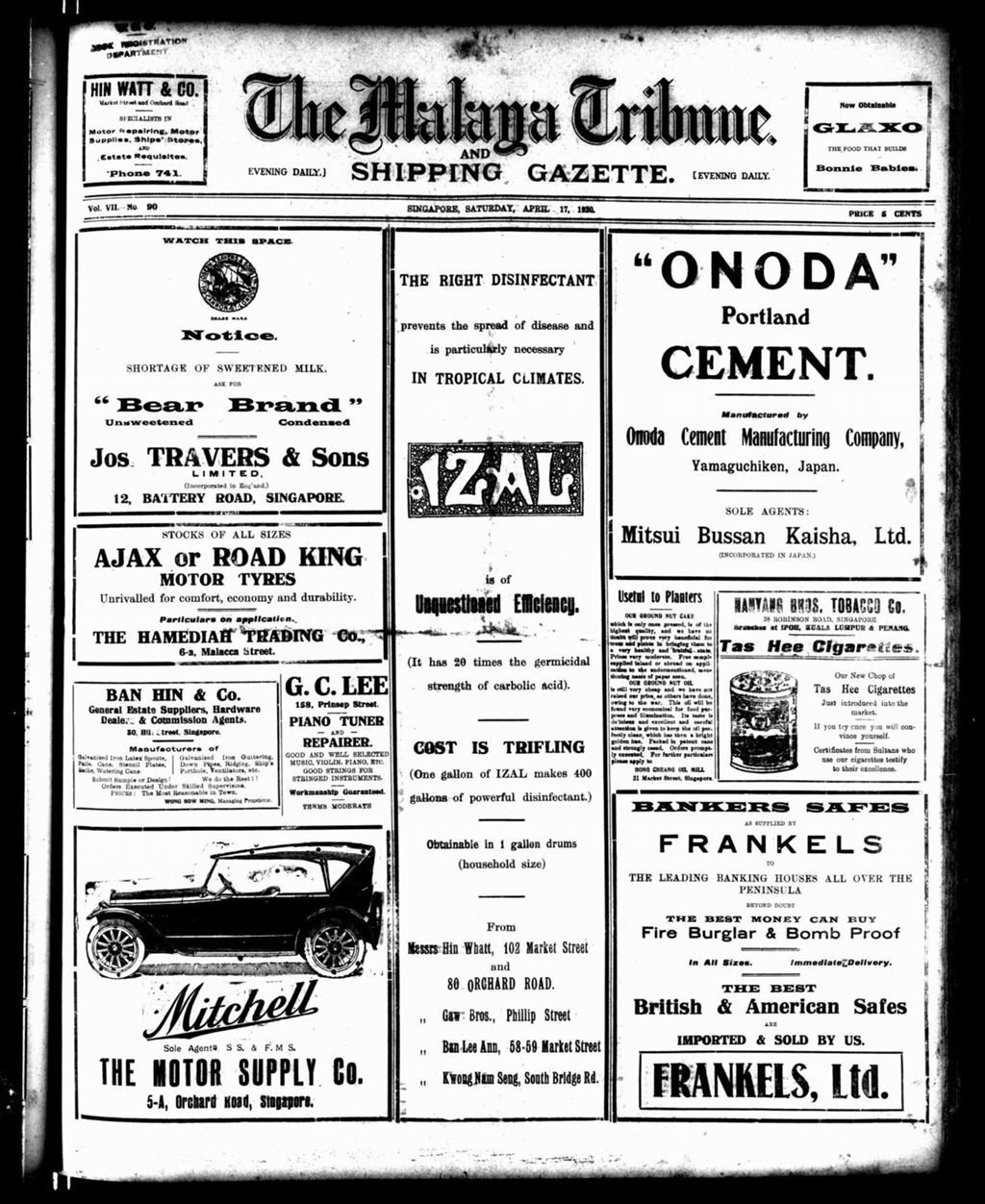 Miniature of Malaya Tribune 17 April 1920