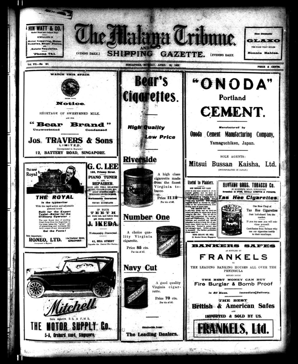 Miniature of Malaya Tribune 19 April 1920