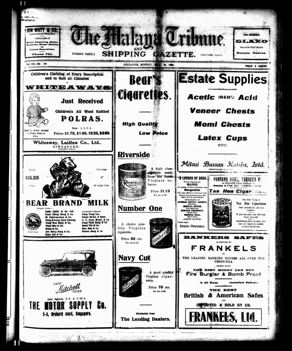 Miniature of Malaya Tribune 10 May 1920