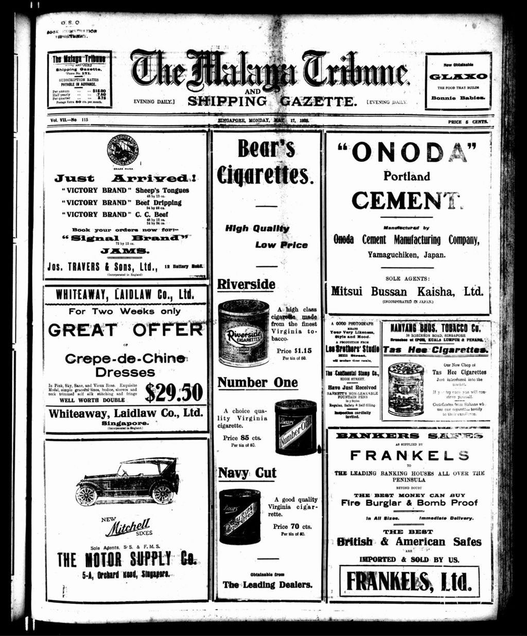 Miniature of Malaya Tribune 17 May 1920