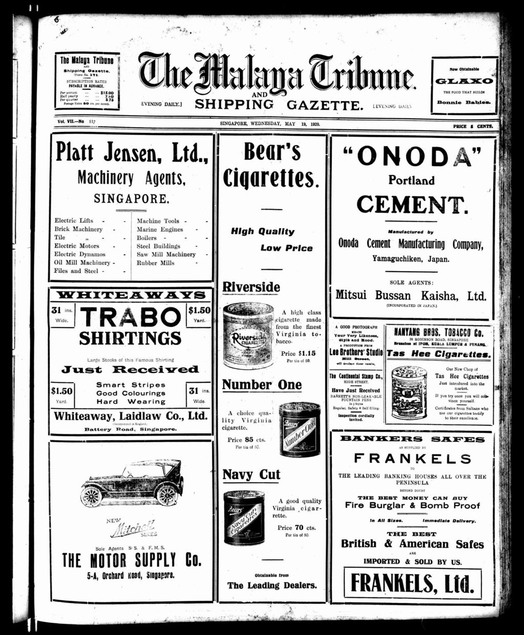 Miniature of Malaya Tribune 19 May 1920