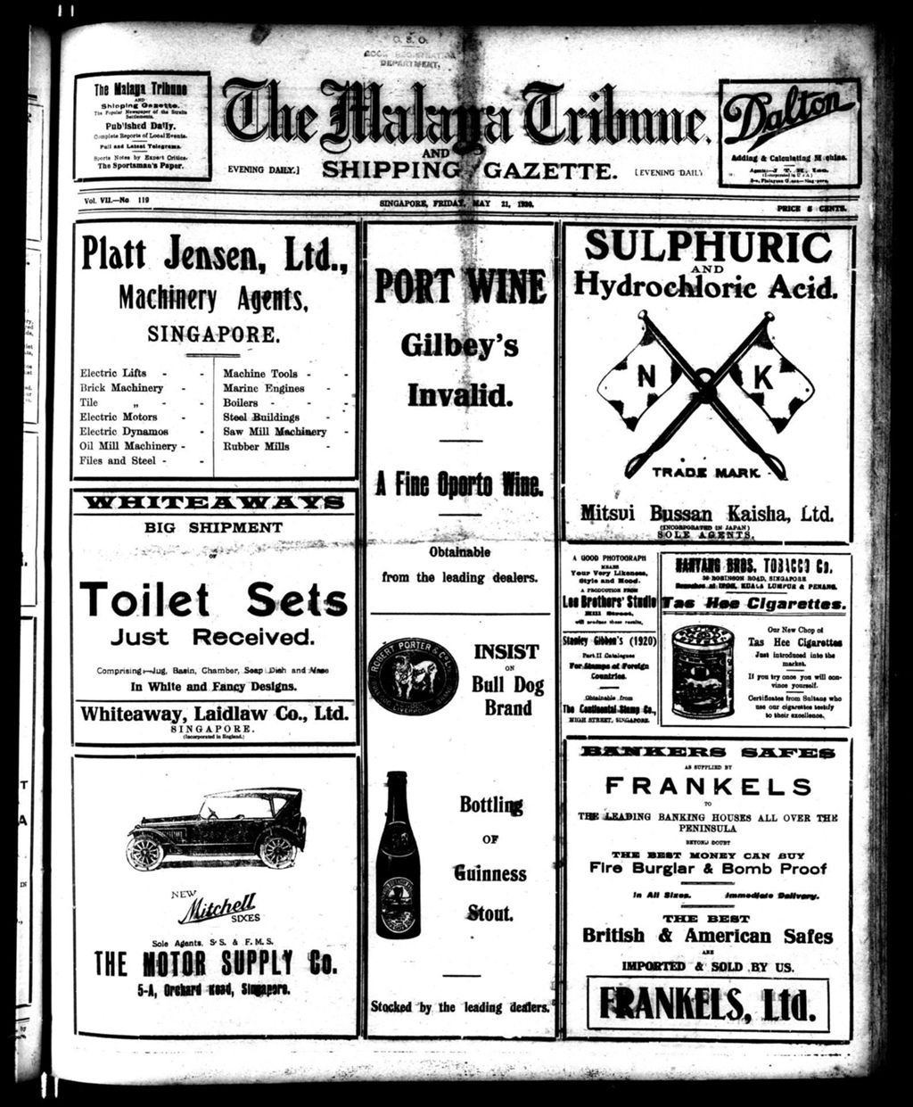 Miniature of Malaya Tribune 21 May 1920