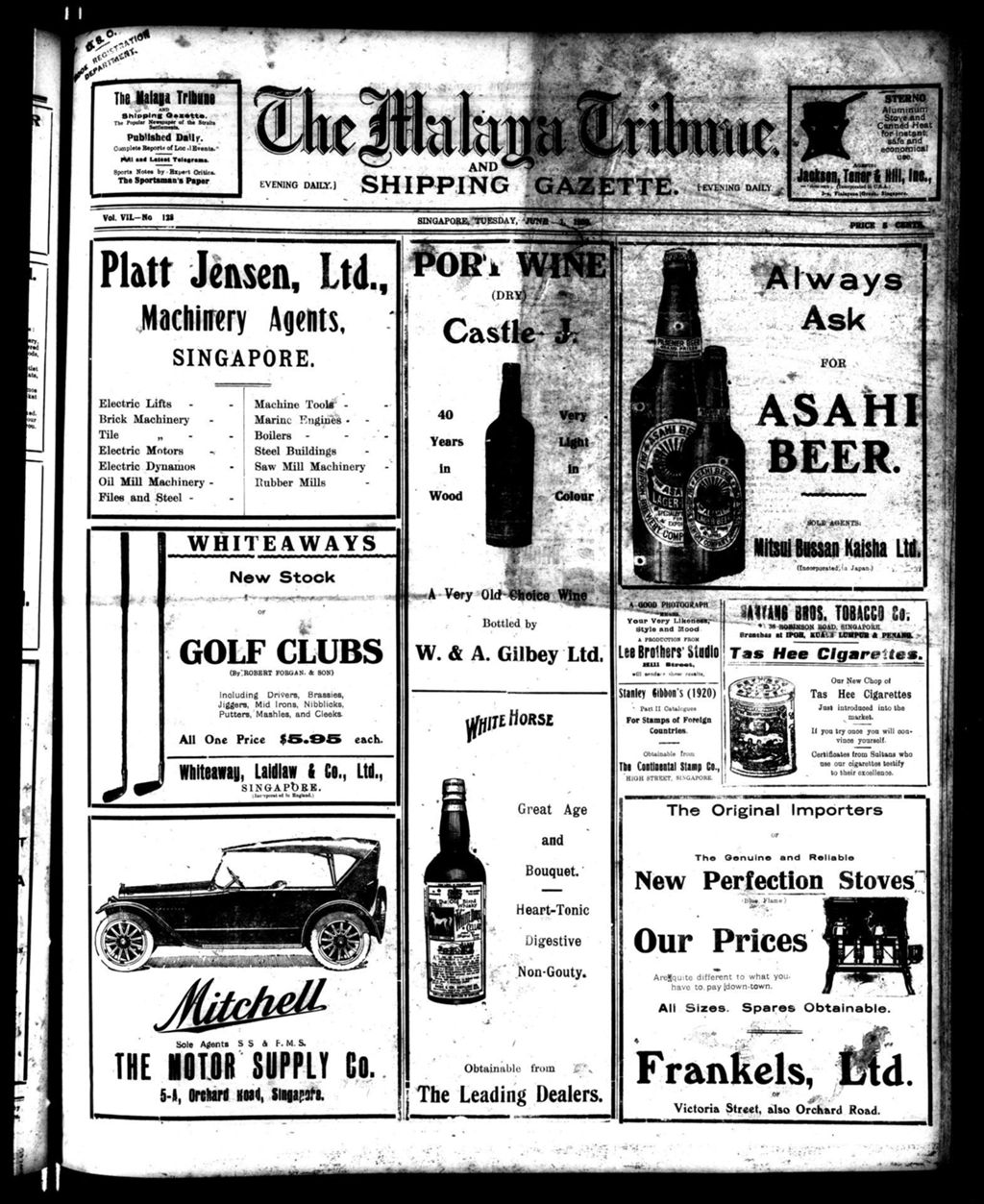 Miniature of Malaya Tribune 01 June 1920