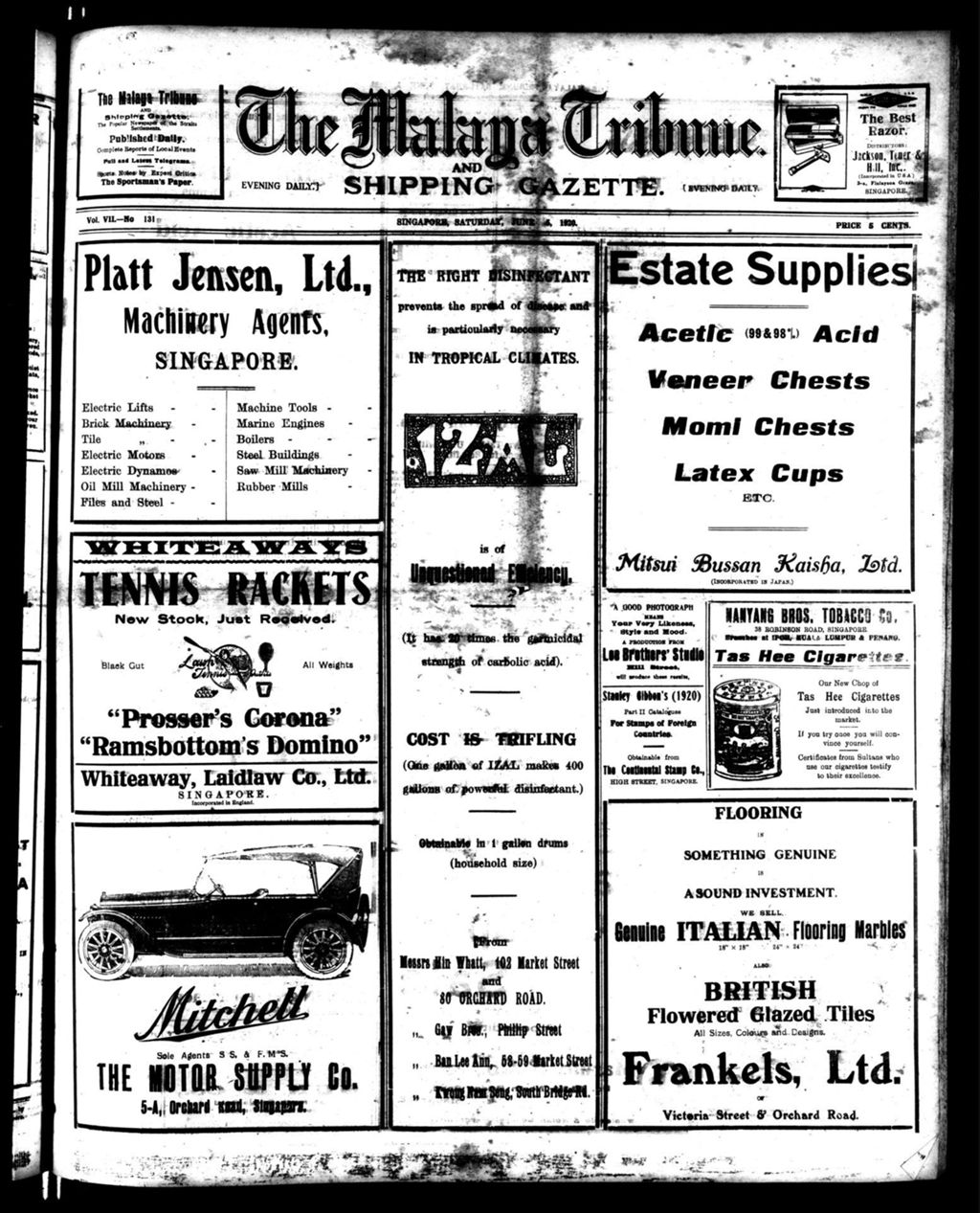 Miniature of Malaya Tribune 05 June 1920