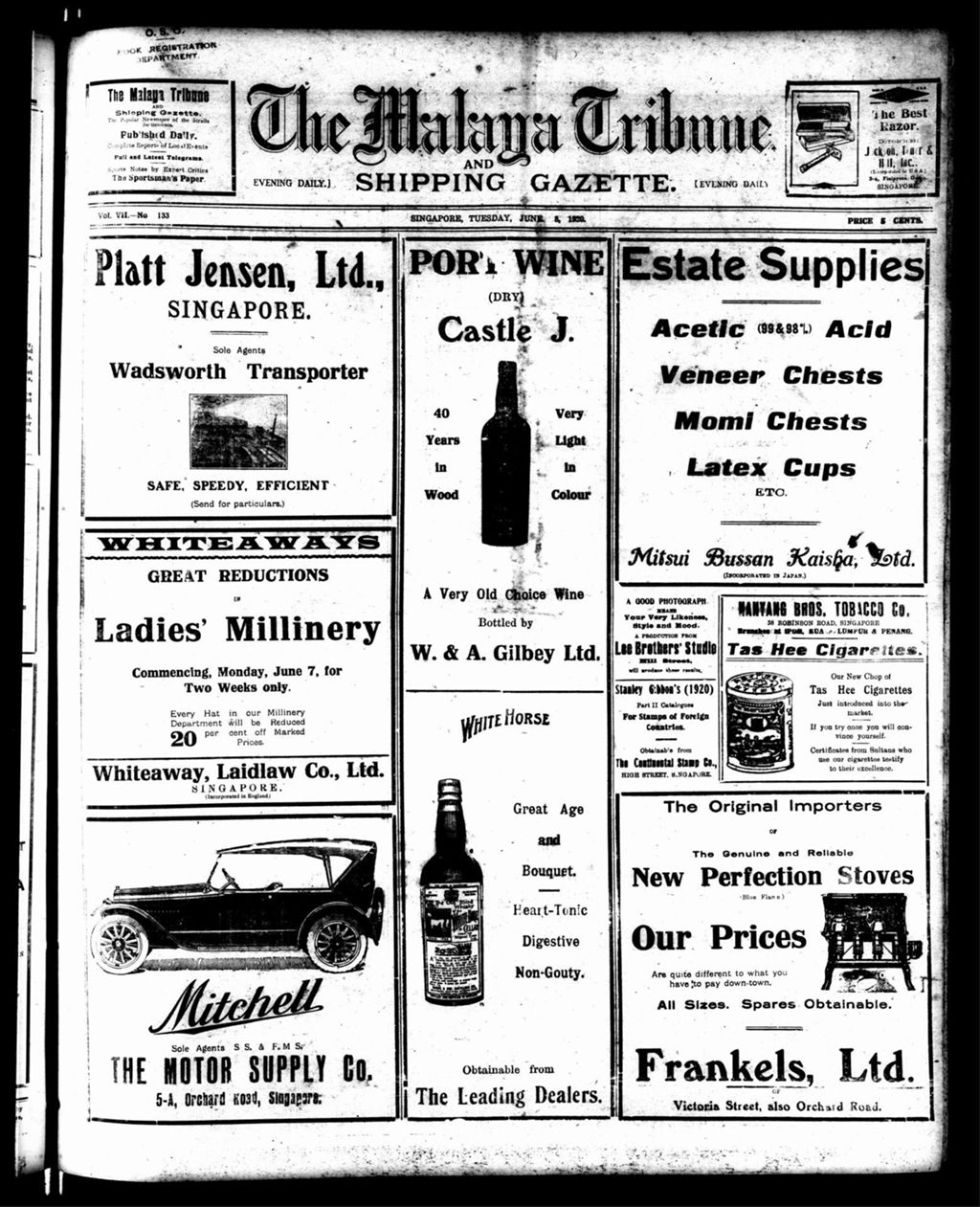 Miniature of Malaya Tribune 08 June 1920