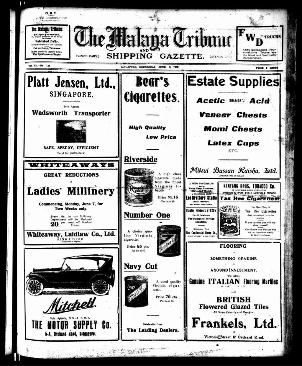 Miniature of Malaya Tribune 09 June 1920