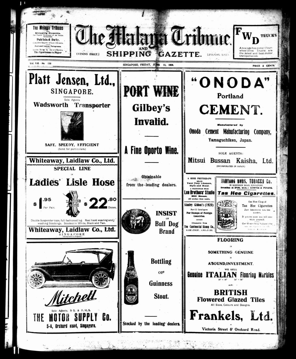 Miniature of Malaya Tribune 11 June 1920