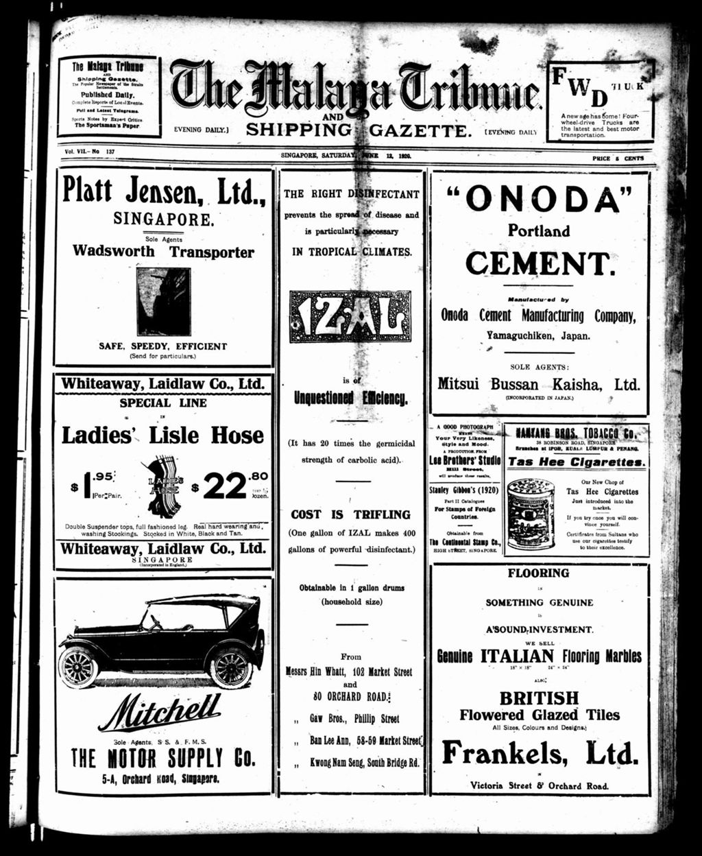 Miniature of Malaya Tribune 12 June 1920