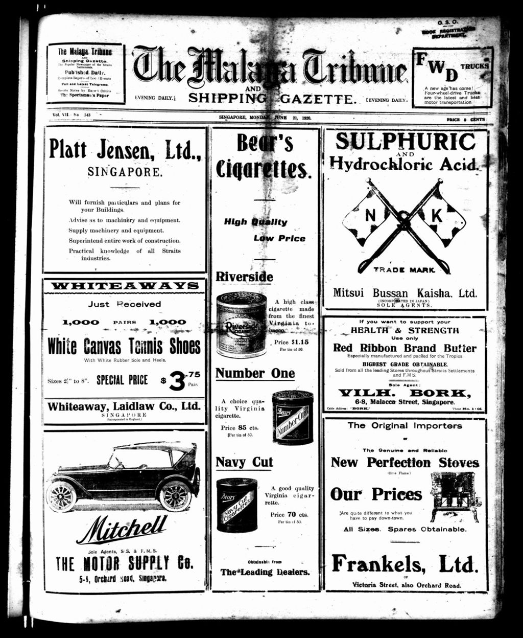 Miniature of Malaya Tribune 21 June 1920