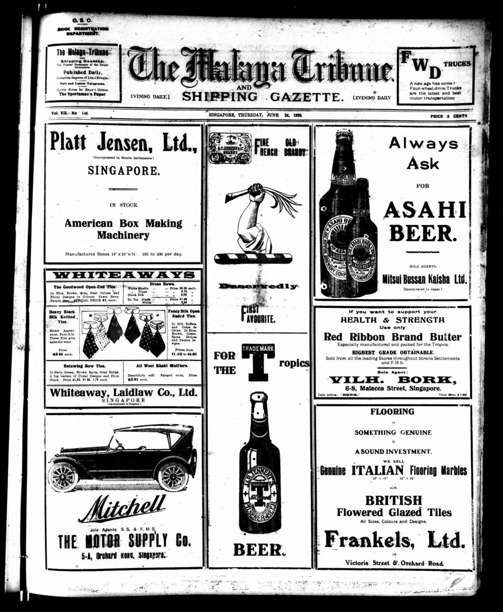 Miniature of Malaya Tribune 24 June 1920