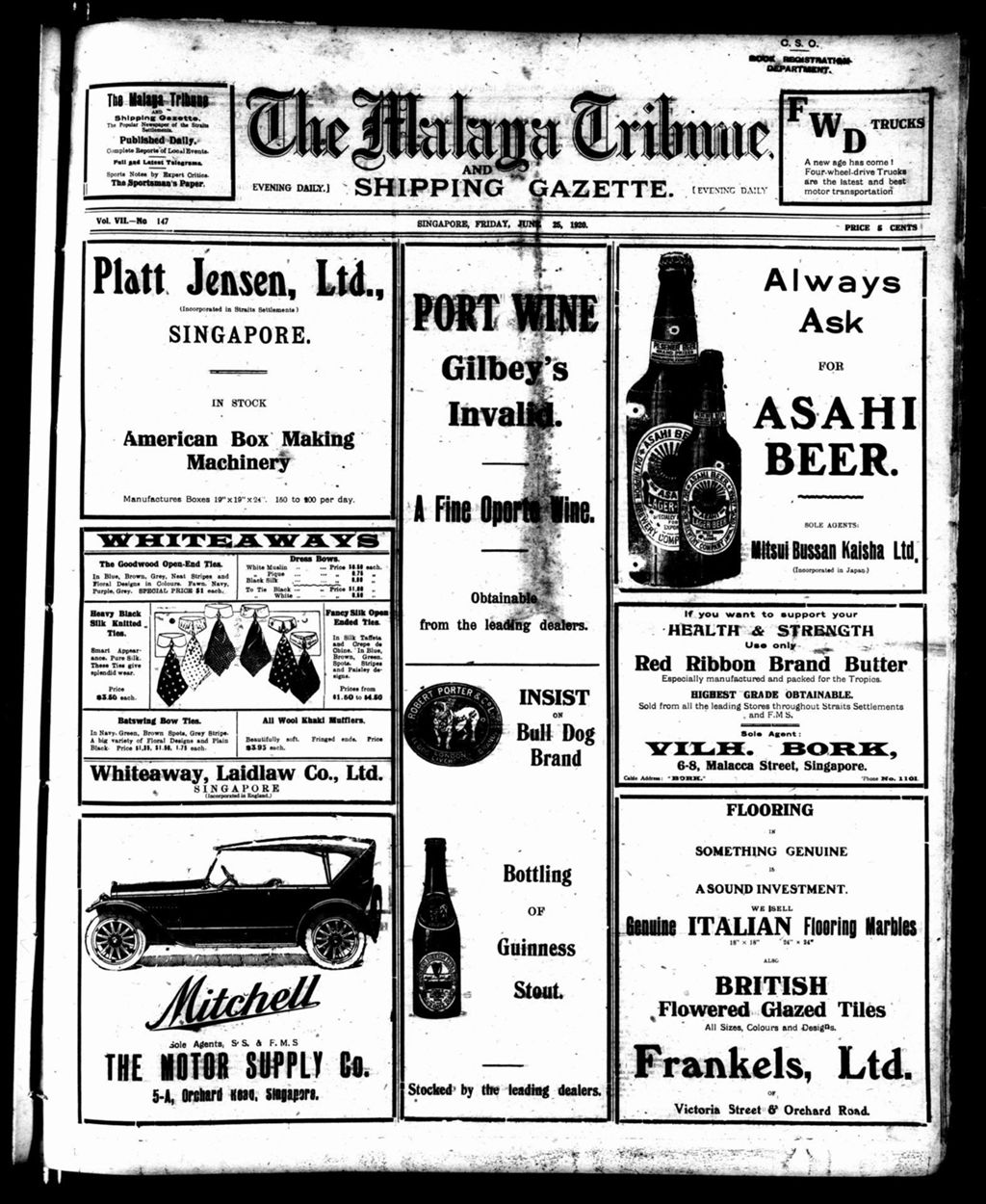 Miniature of Malaya Tribune 25 June 1920