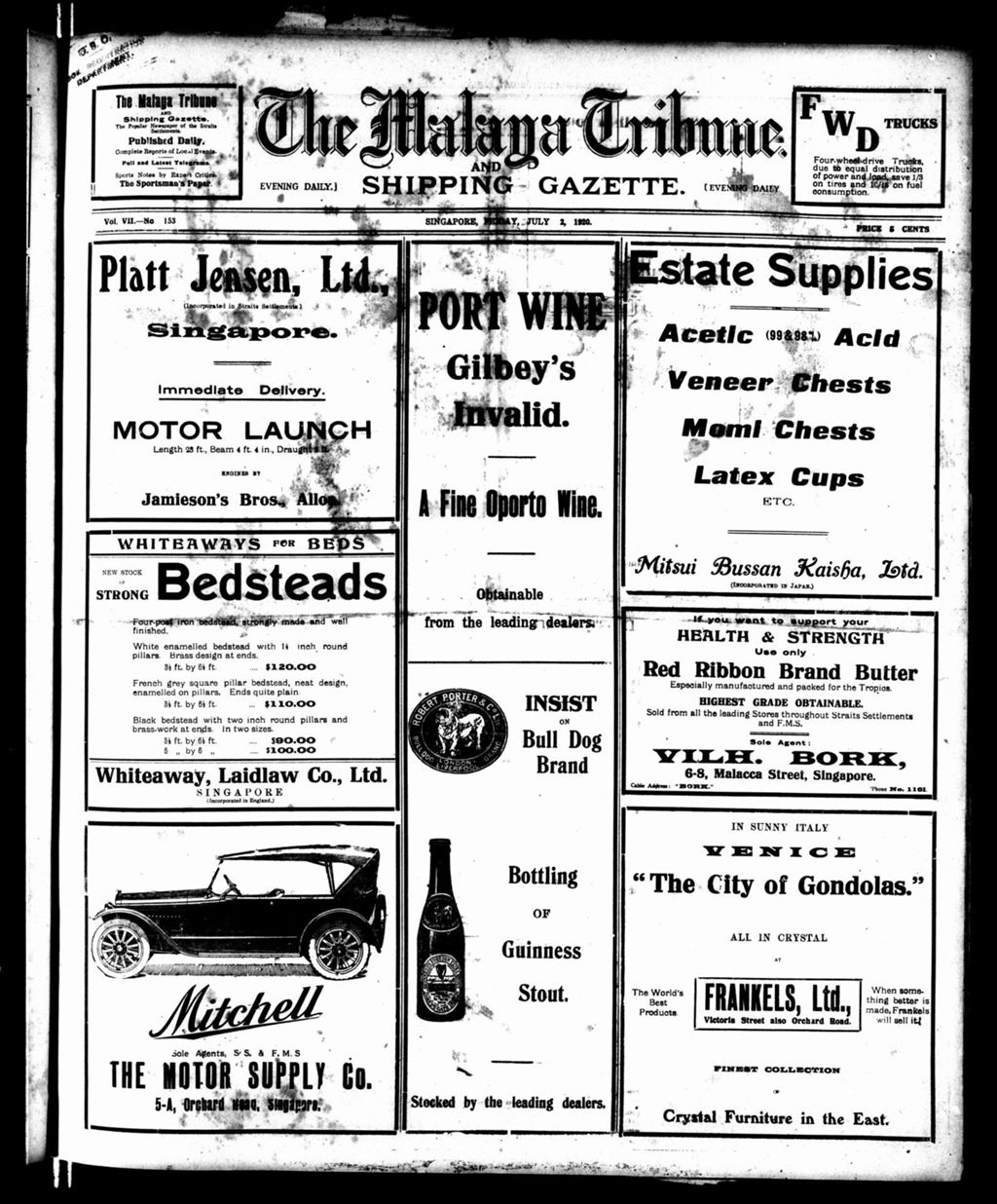 Miniature of Malaya Tribune 02 July 1920