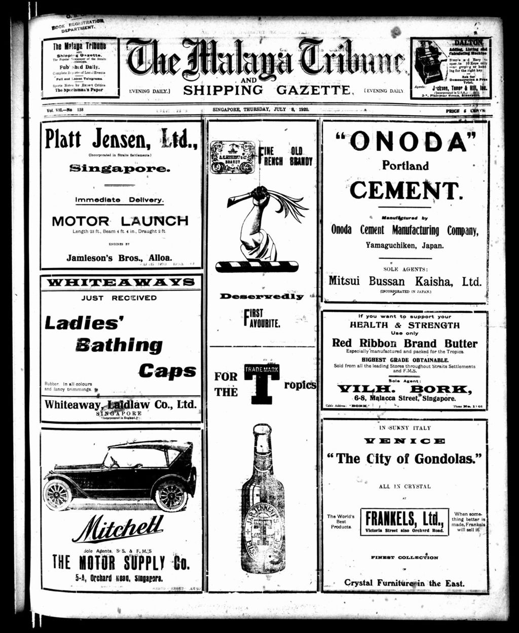 Miniature of Malaya Tribune 08 July 1920