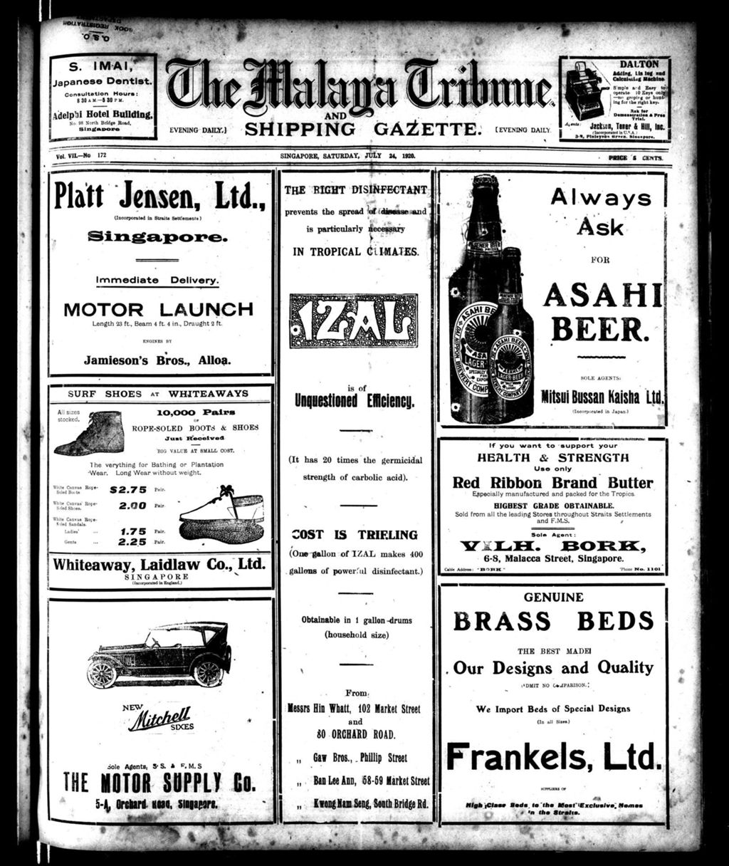 Miniature of Malaya Tribune 24 July 1920