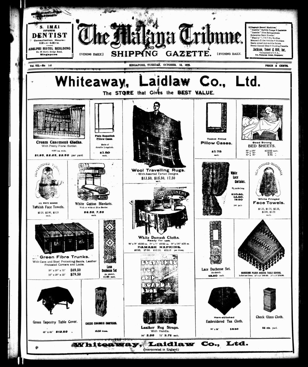 Miniature of Malaya Tribune 12 October 1920