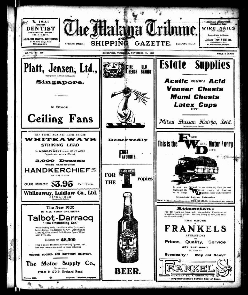 Miniature of Malaya Tribune 11 November 1920